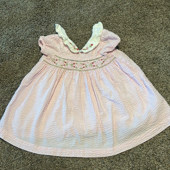 Other - Stella Boyd Pink and White Dress with Floral Embroidery 18 month
